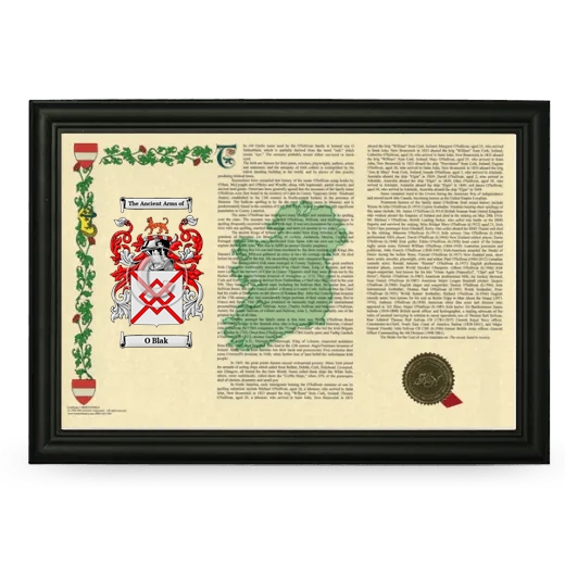 O Blak Armorial Landscape Framed - Black